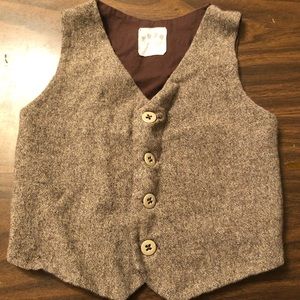Toddler vest in gray and brown